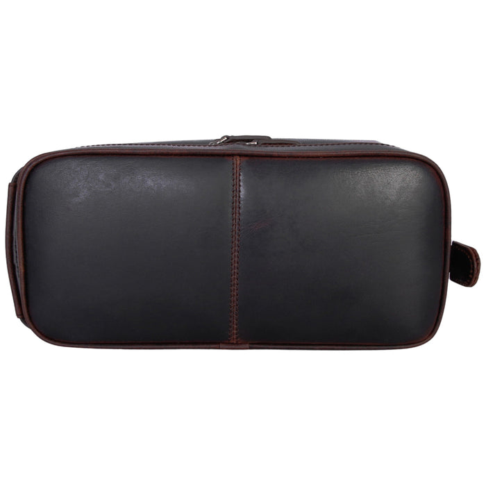 Mancini Leather Classic Toiletry Kit with Zippered Organizer