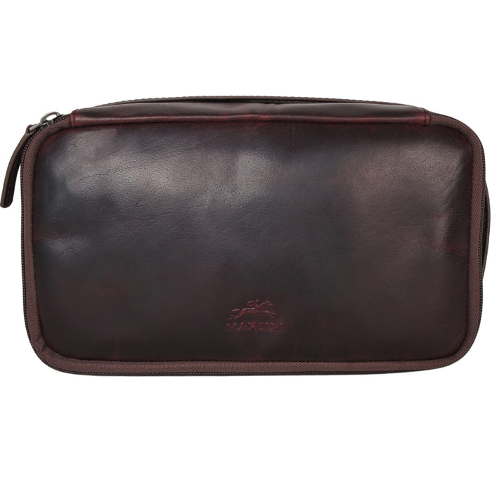 Mancini Leather Classic Toiletry Kit
