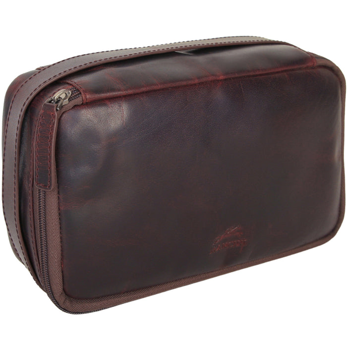 Mancini Leather Classic Toiletry Kit