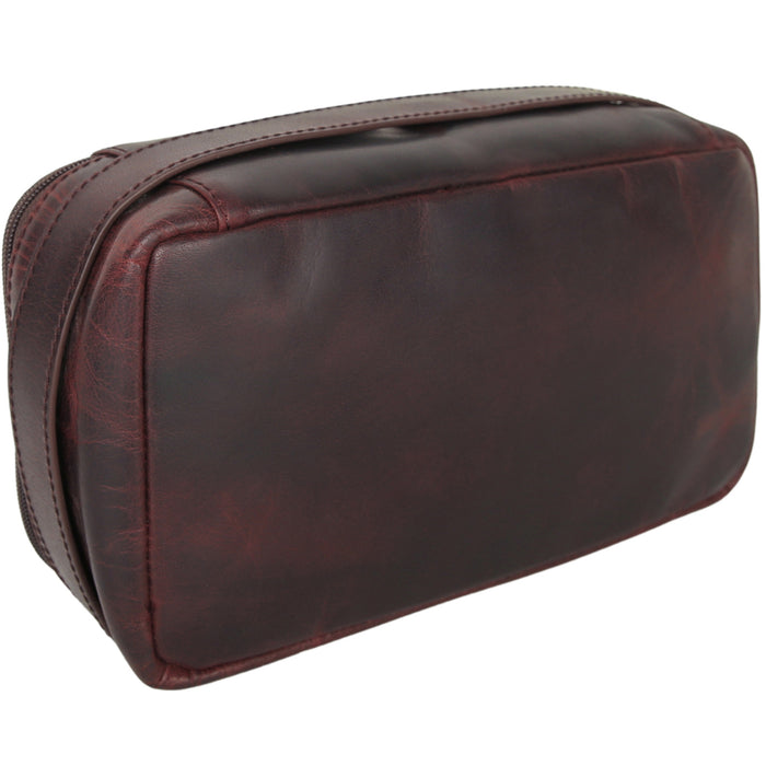 Mancini Leather Classic Toiletry Kit