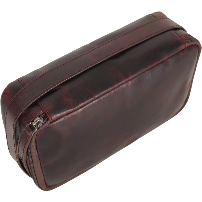 Mancini Leather Classic Toiletry Kit