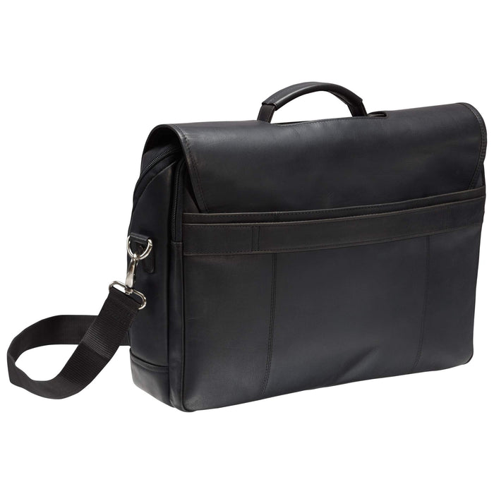 Mancini Leather Double Compartment Briefcase for Laptop and Tablet