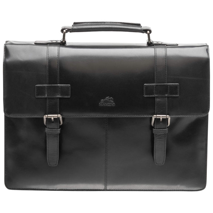Mancini Leather Double Compartment Briefcase for 15.6” Laptop / Tablet