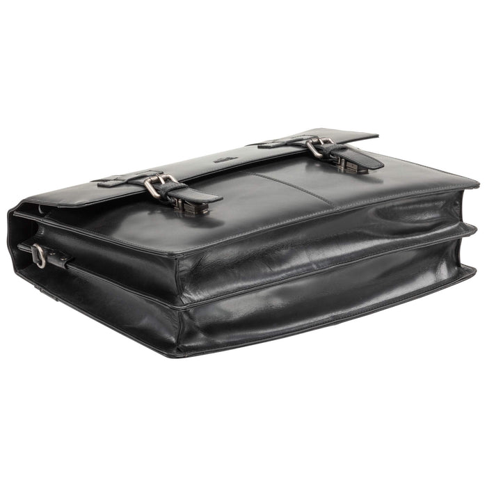 Mancini Leather Double Compartment Briefcase for 15.6” Laptop / Tablet