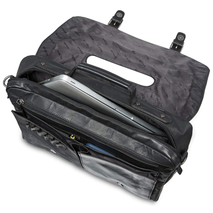 Mancini Leather Porthole briefcase for 15.6” Laptop / Tablet