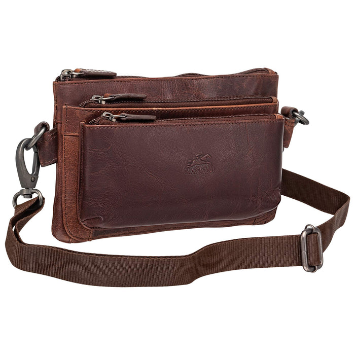 Mancini Leather Multi-Function Waist Bag