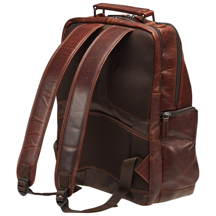 Mancini Leather Backpack with RFID Secure Pocket for 15.6” Laptop