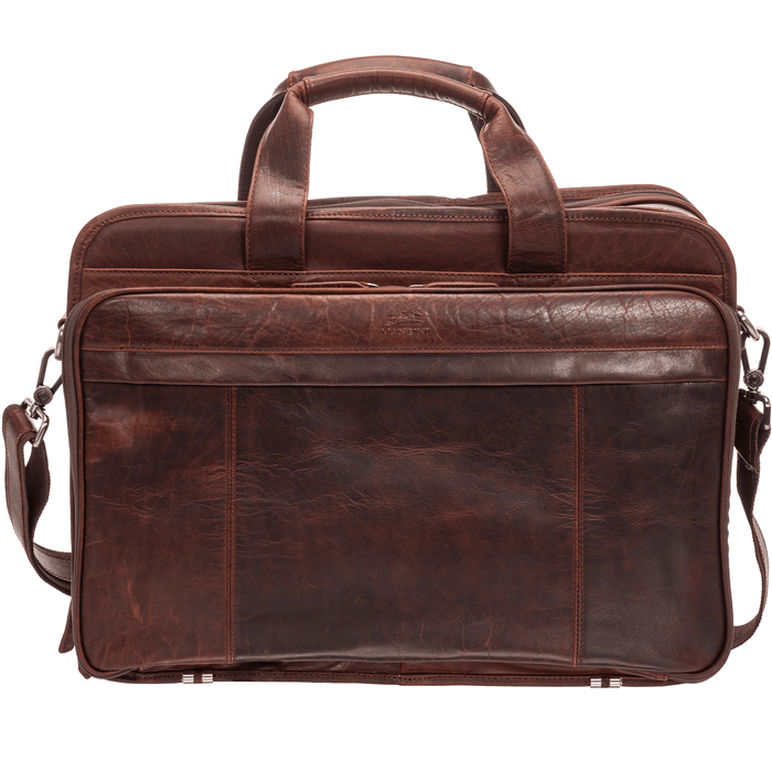 Mancini Leather Buffalo Double Compartment Top Zipper 15.6” Laptop / Tablet Briefcase