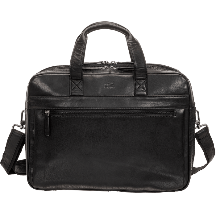 Mancini Leather Buffalo Double Compartment Briefcase for Laptop and Tablet