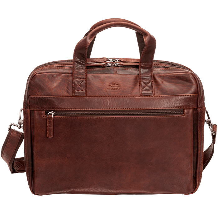 Mancini Leather Buffalo Double Compartment Briefcase for Laptop and Ta Modern Tourist Guelph
