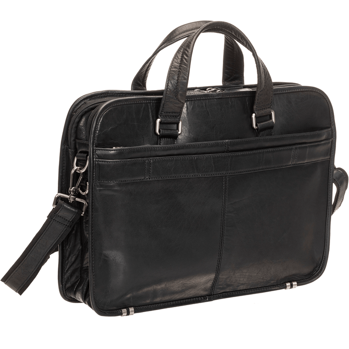 Mancini Leather Triple Compartment Briefcase for 15.6” Laptop / Tablet