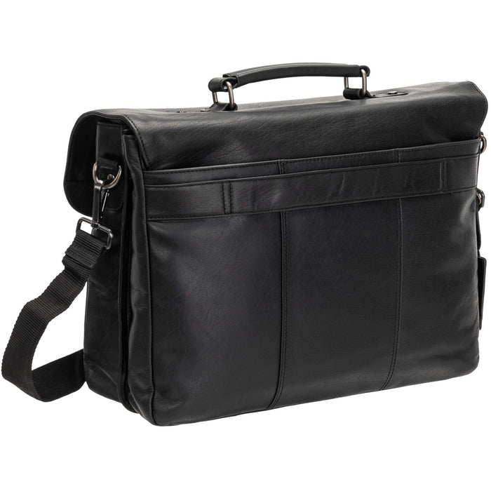 Mancini Leather Expandable Double Compartment Briefcase for 15.6” Laptop / Tablet