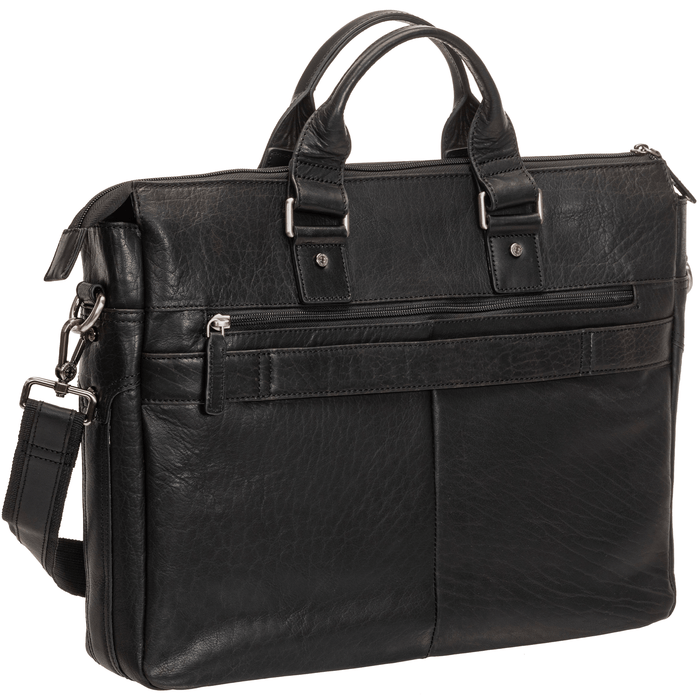 Mancini Leather Single Compartment Briefcase with RFID Secure Pocket for 15.6” Laptop / Tablet