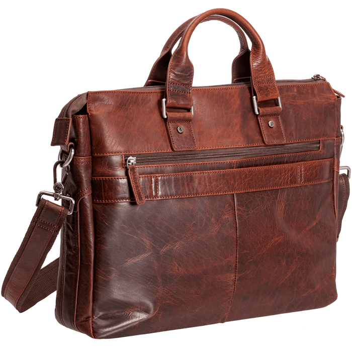 Mancini Leather Single Compartment Briefcase with RFID Secure Pocket for 15.6” Laptop / Tablet