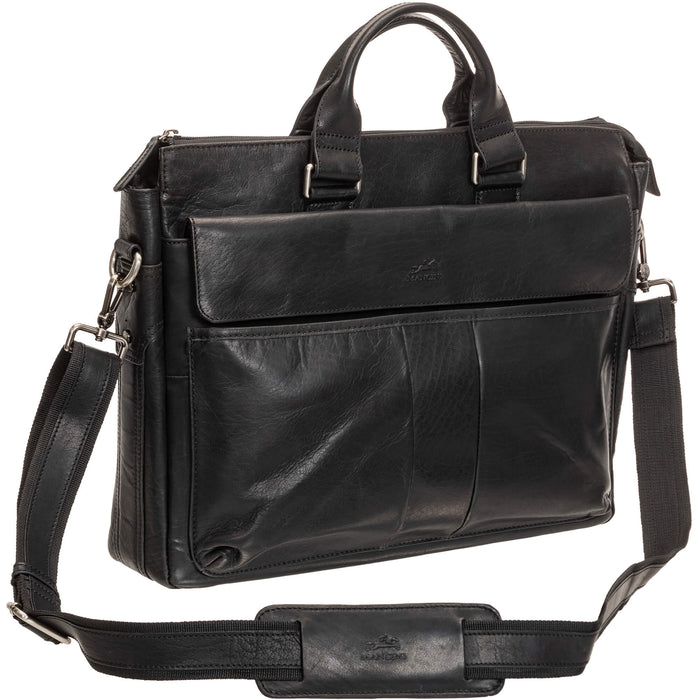 Mancini Leather Single Compartment Briefcase with RFID Secure Pocket for 15.6” Laptop / Tablet
