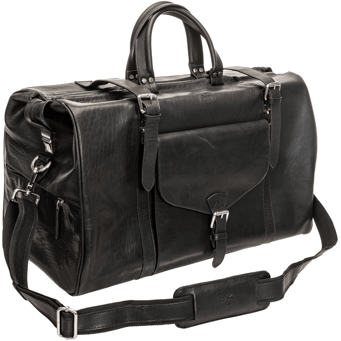 Mancini Leather Buffalo Dowel Rod Carry-on Duffle Bag