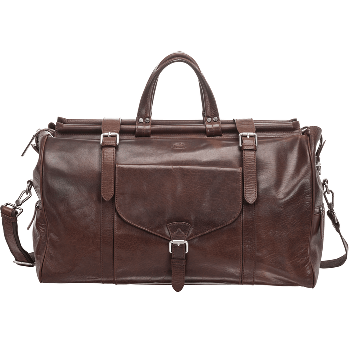 Mancini Leather Buffalo Dowel Rod Carry-on Duffle Bag