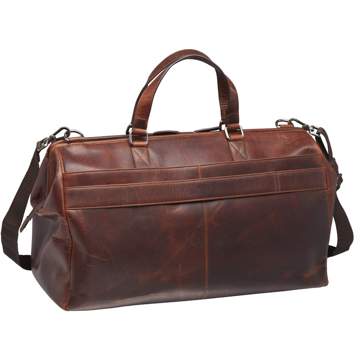 Mancini Leather Buffalo Dowel Rod Duffle Bag for Carry-on Travel