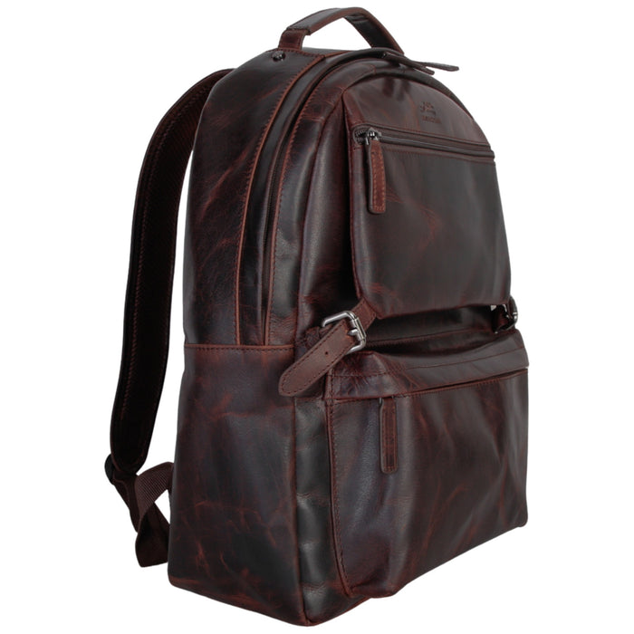 Mancini Leather Buffalo Backpack for 15.6” Laptop and Tablet