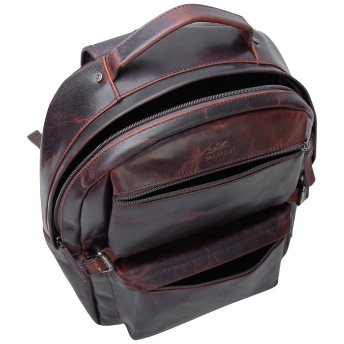 Mancini Leather Buffalo Backpack for 15.6” Laptop and Tablet