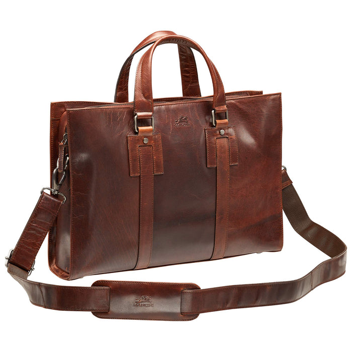 Mancini Leather Buffalo Collection Tote for 14” laptop