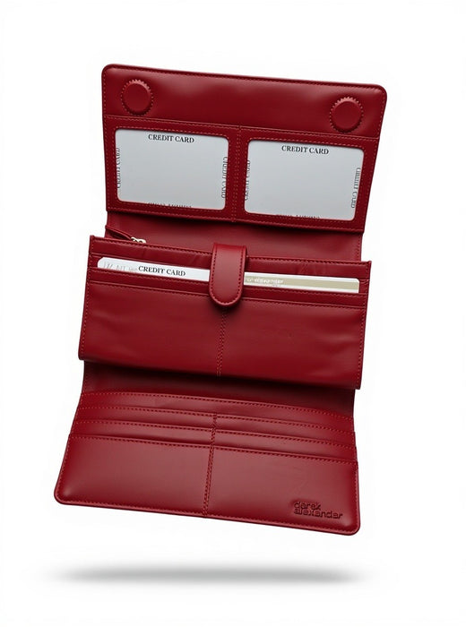 Derek Alexander Leather Ladies' Wallet ALLANTE- Large Multi-Compartment Clutch Wallet