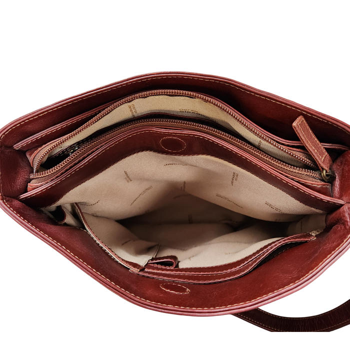 Derek Alexander Leather BRISTOL - Medium Sized Inset Top Zipperd Bag