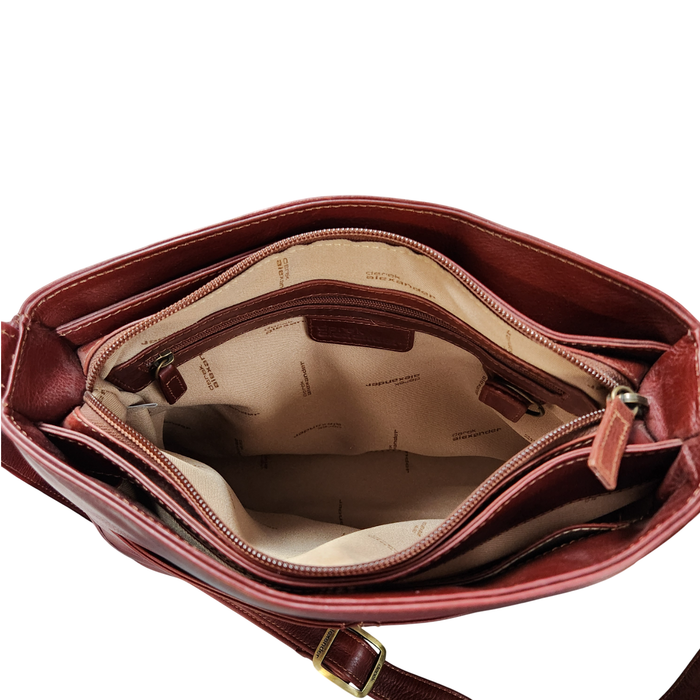Derek Alexander Leather BRISTOL - Medium Sized Inset Top Zipperd Bag