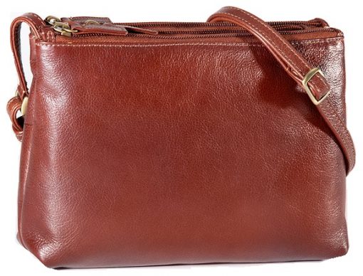 Derek Alexander Leather Ladies' Handbag with three top zip compartments