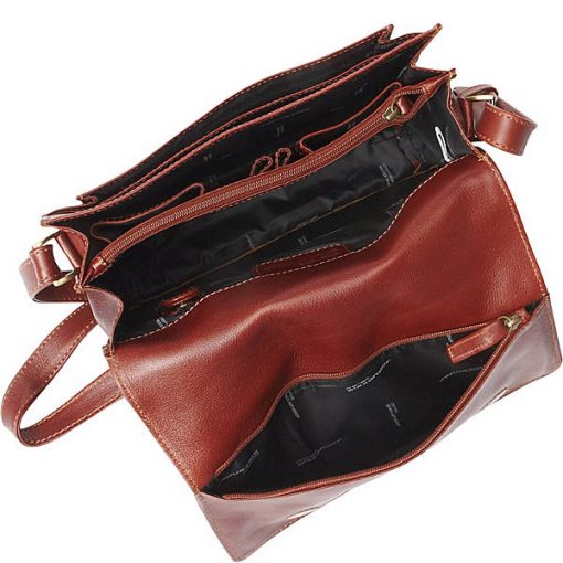 Derek Alexander Leather Ladies' Handbag with Half Flap/Organizer