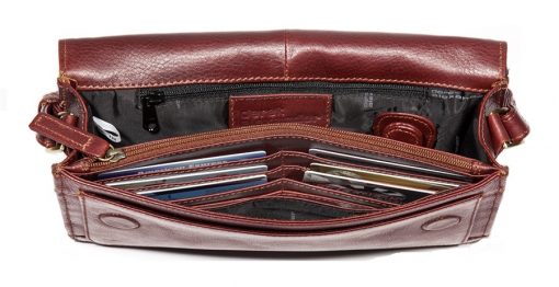 Derek Alexander Leather Ladies' Handbag Small E/W Half Flap Smart Phone Friendly