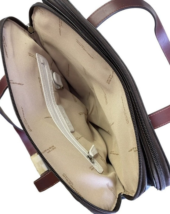 Derek Alexander Leather CONCORD - Twin Top Zipper Shoulder Bag