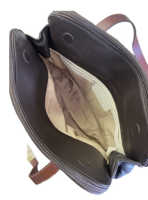 Derek Alexander Leather CONCORD - Twin Top Zipper Shoulder Bag