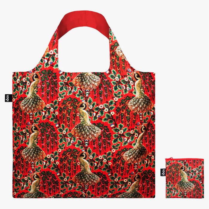 Loqi Tote Bag with Zip Pouch - DECORATIVE ART Peacock Power Recycled Bag