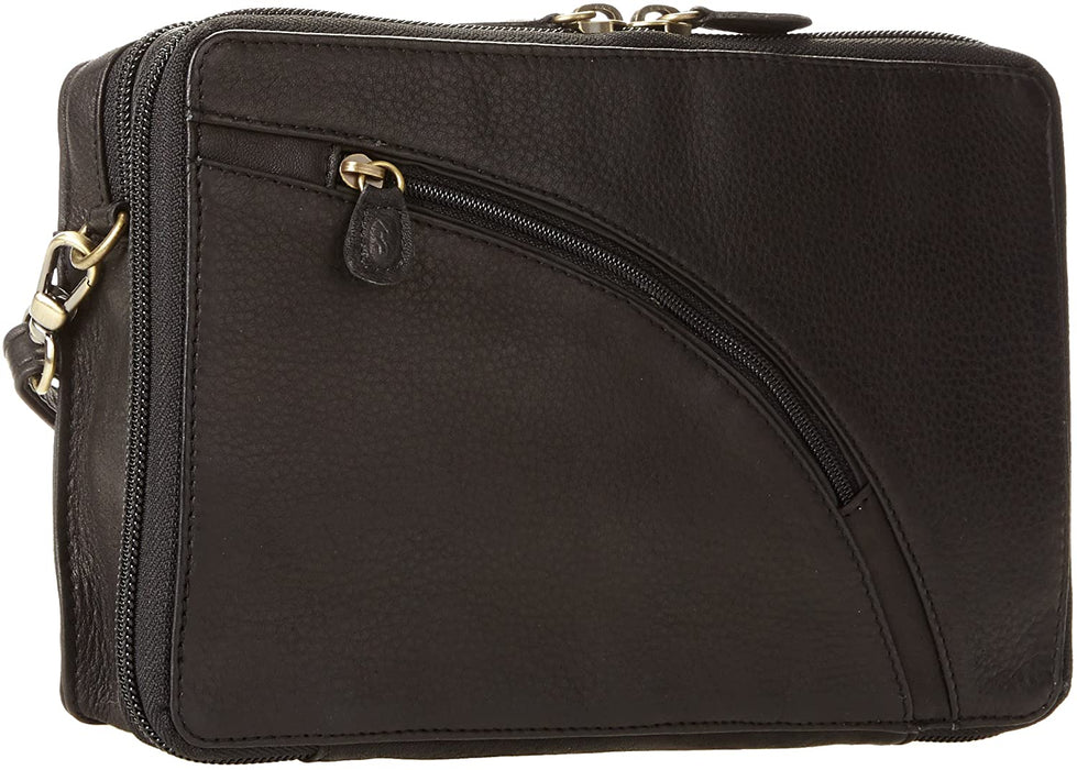 Derek Alexander Leather Organizer E/W Top Zip with Rear Zip Organizer