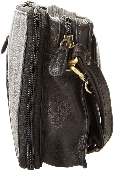 Derek Alexander Leather Organizer E/W Top Zip with Rear Zip Organizer