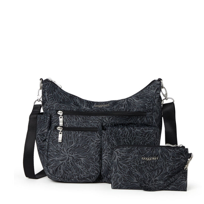 Baggallini Modern Everywhere Bag For Women - Lightweight Crossbody Hobo With RFID Wristlet