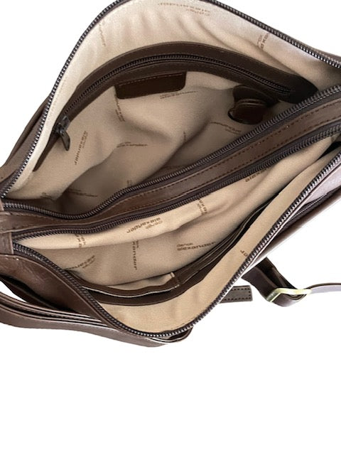 Derek Alexander Leather CENTRAL PARK Twin Zippered Semi Structured Handbag
