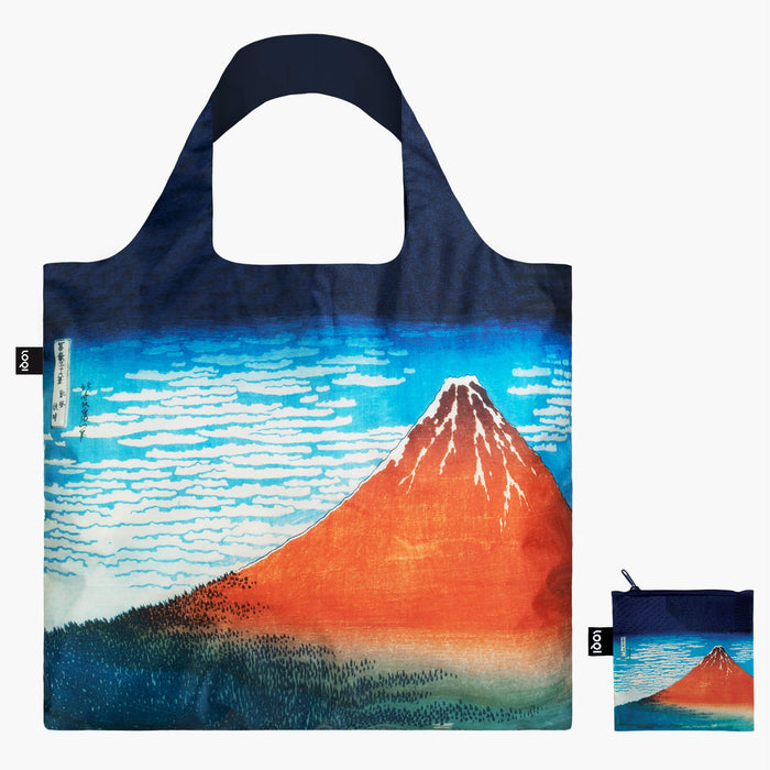 Loqi Tote Bag with Zip Pouch - KATSUSHIKA HOKUSAI Red Fuji