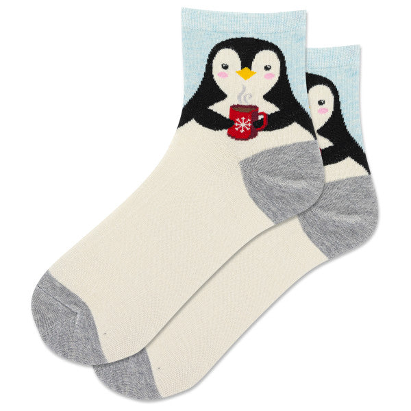 Women's Winter Penguin Anklet Crew Socks