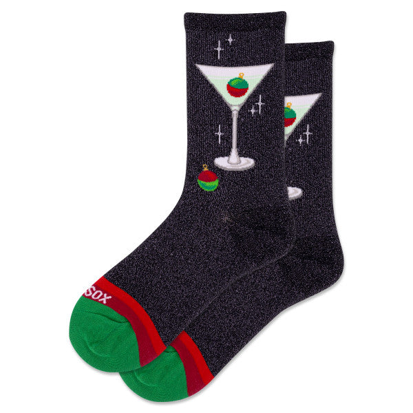 Women's Metallic Martini Crew Socks