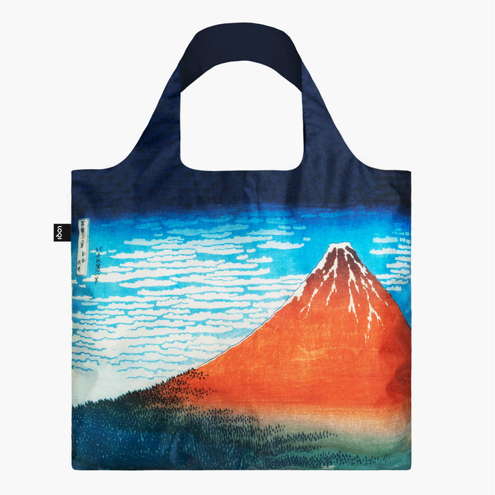 Loqi Tote Bag with Zip Pouch - KATSUSHIKA HOKUSAI Red Fuji