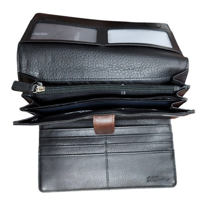 Derek Alexander Leather CONCORD -Three Part Multi-Compartment Clutch Wallet