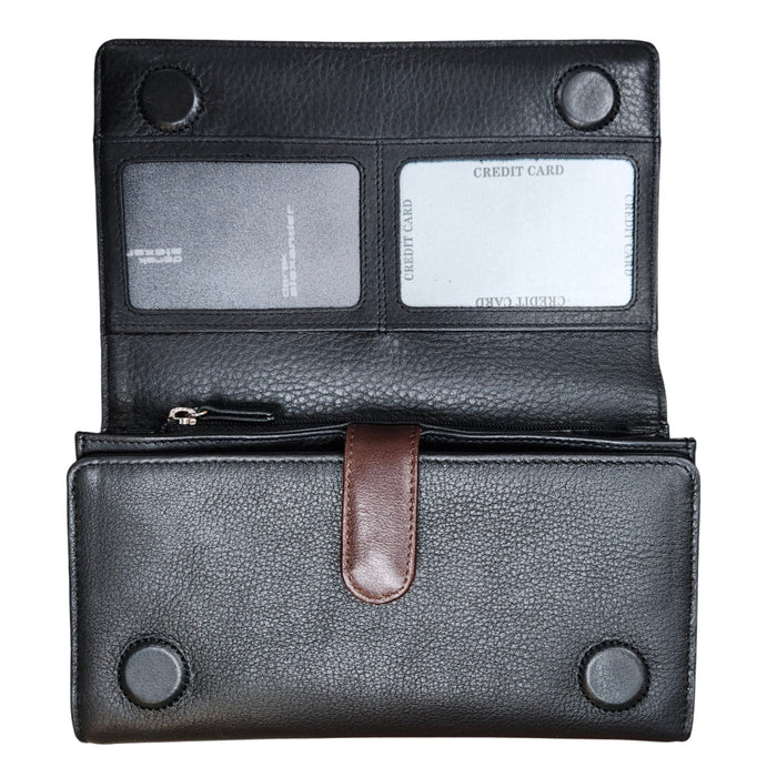 Derek Alexander Leather CONCORD -Three Part Multi-Compartment Clutch Wallet