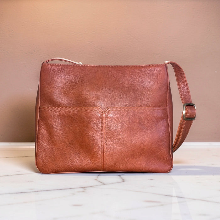 Derek Alexander Leather BRISTOL - Medium Sized Inset Top Zipperd Bag