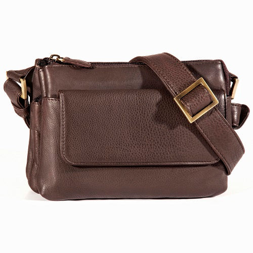 Derek Alexander Leather MUSTANG- Top Zip Cross Body Bag