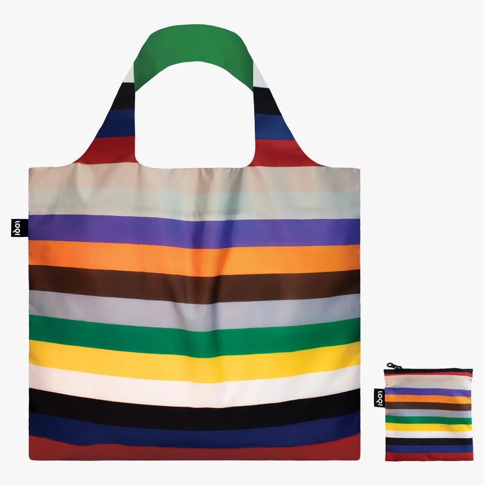 Loqi Tote Bag with Zip Pouch - POUL GERNES Lottery Stripes Recycled Bag