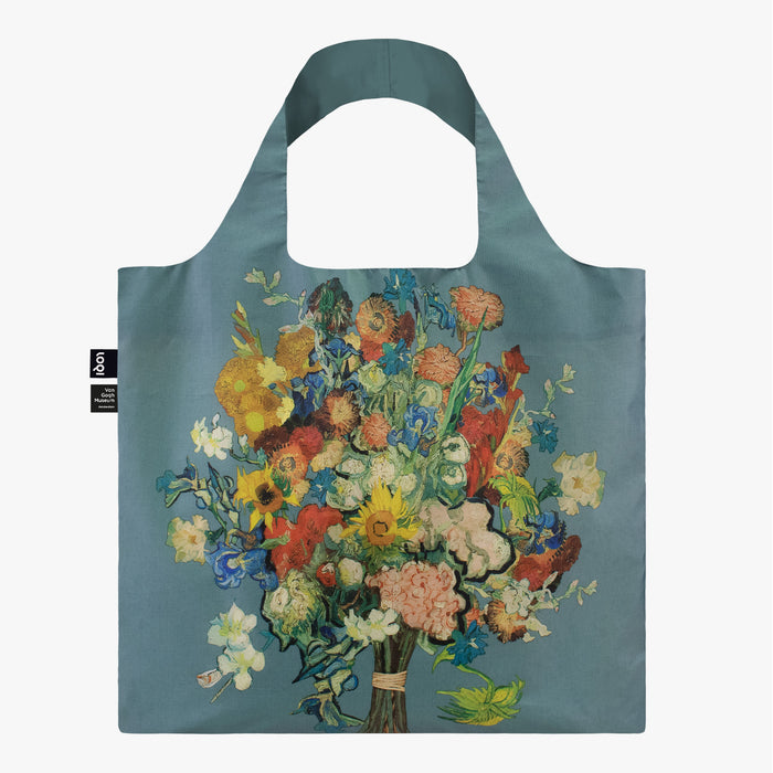 Loqi Tote Bag with Zip Pouch - VAN GOGH MUSEUM Blue Flower