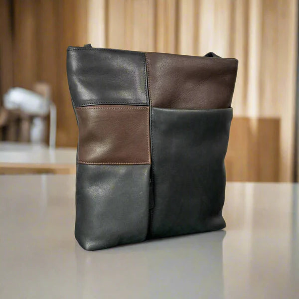 Derek Alexander Leather Top Zip Cross body Bag