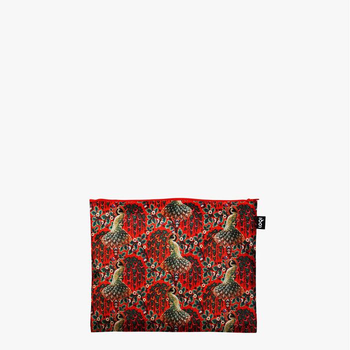 Loqi DECORATIVE ART Peacock, Toile de Jouy, Tapestry Recycled Zip Pockets